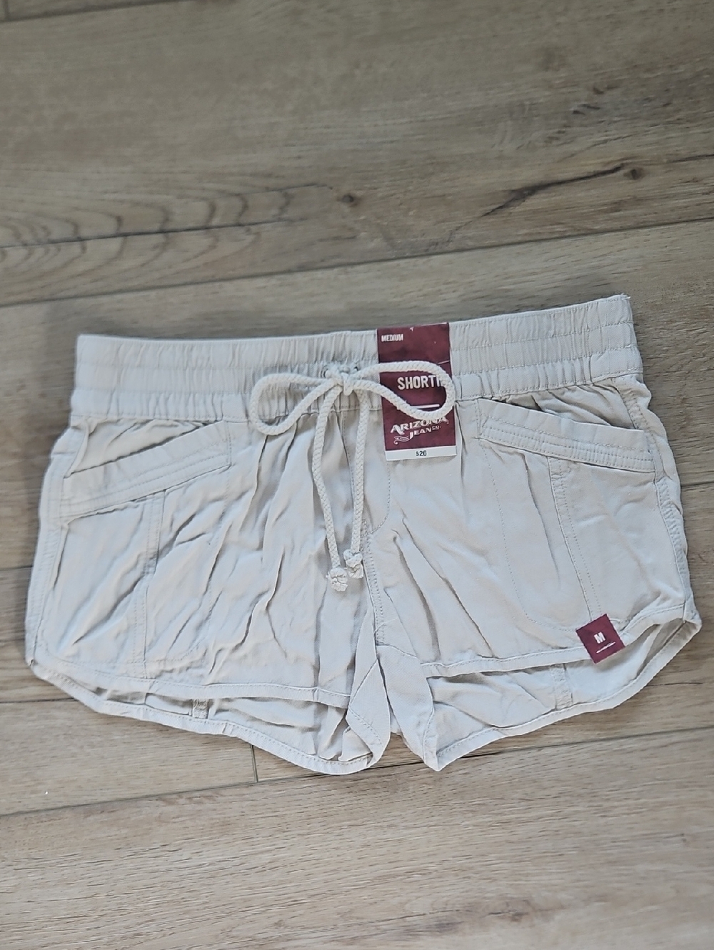 Arizona Jean Company Cream Drawstring Casual Shorts